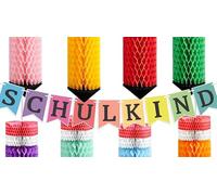 Kit de décoration pour la rentrée des classes, 8 boules colorées en nid d'abeille avec guirlande, décoration à suspendre pour la rentrée scolaire, la première journée scolaire et les fêtes d'enfants