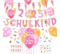 Kit de décoration pour la rentrée des classes pour fille, guirlande d'écolier + bannière de sacs à sucre 2025 + ballons de rentrée scolaire + confettis