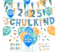 Kit de décoration pour la rentrée des classes pour garçon, guirlande d'écolier + bannière de sacs à sucre 2025 + ballons de rentrée scolaire + confettis