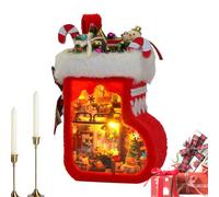 Kit de décoration pour maison miniature | Chaussette de Noël lumineuse LED