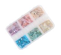 Kit de décoration pour ongles en coquillage naturel irisé - Texture hypoallergénique - Pour fête, mariage, manucure quotidienne - 6 styles