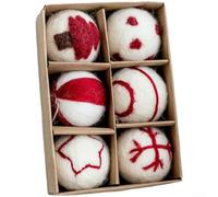 Kit de décoration pour sapin de Noël avec boule en feutre de laine et flocon de neige à faire soi-même 6 ou 36 pièces pour décoration saisonnière et projets d'artisanat (B)