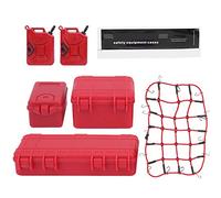 Kit de Décoration Simulée pour Voiture RC : Filet à Bagages + Valises + Réservoirs à Carburant, Accessoire Universel pour Modèles Crawl 1/8 et 1/10 comme SCX10 TRX4 D90