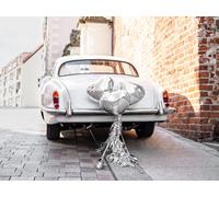Kit de décoration voiture cœur argent mariage