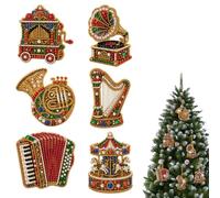 Kit de décorations de Noël, 6 pendentifs en acrylique à pois en diamant | 6 décorations en acrylique avec trous pré-percés. Strass étincelants : il suffit de coller et de créer. Parfait pour Noël