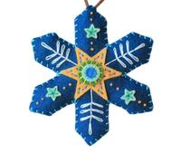 Kit de décorations de Noël en Feutre avec Flocons de Neige, décorations éclatantes avec Coutures Uniques, Jolis cœurs et étoiles pour Sapin de Noël, décoration festives Maison (Style E)