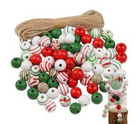 Kit de décorations de Noël, ensemble de perles de Noël en bois - Décoration festive pour activités pour femmes et filles - Artisanat d'art, festival, fête, rassemblement