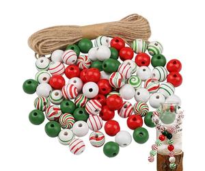 Kit de décorations de Noël, ensemble de perles de Noël en bois - Décoration festive pour activités pour femmes et filles - Artisanat d'art, festival, fête, rassemblement