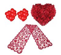 Kit de décorations de Saint-Valentin 2000 pétales de rose rouge, 10 ballons en forme de cœur, cadeaux de Saint-Valentin pour lui