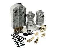 Kit De Décorations D'Halloween De 24 Pièces Tombeau Crâne Os