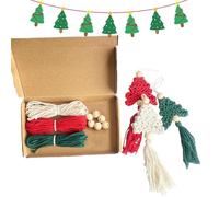 Kit de décorations en macramé, kit de macramé de Noël, décoration en macramé pour sapin de Noël - Kit de fournitures en macramé, démarreur en macramé, suspension d'arbre de Noël pour décoration de