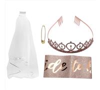 Kit de décorations pour enterrement de vie de jeune fille, paillettes or rose, écharpe « Future mariée », voile.