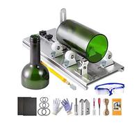 Kit de découpe pour bouteilles rondes, carrées et ovales et bocaux Mason - Kit de bricolage complet avec gants, papier de verre, crayon et roue de rechange