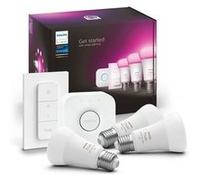 Philips Hue White and Color ambiance Kit de démarrage : 3 ampoules connectées E27 (1100) + variateur