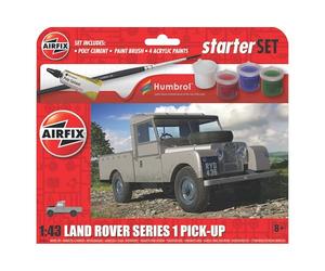 Kit de démarrage AIRFIX - - A55012 Land Rover Série 1 Pick-Up - Maquette de voiture en plastique pour adultes et enfants de 8 ans et plus, Le kit comprend des décalcomanies, des peintures