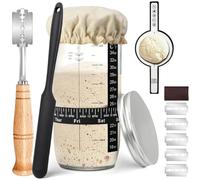 Kit de démarrage au levain 730 ml, kit avec thermomètre, bande d'alimentation de dattes, racloir, coupe-lame à pain, tapis de cuisson et housse en tissu