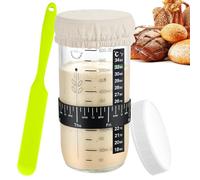 Kit de démarrage au levain - Bocal en verre de 750 ml - Bocal à large ouverture avec couvercles hermétiques en plastique - Bocal réutilisable pour la fabrication du pain, fournitures de pâtisserie