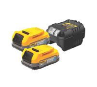 DeWalt Kit de démarrage 18 V XR – 2 batteries compactes + chargeur Powerstack DCB1102E2