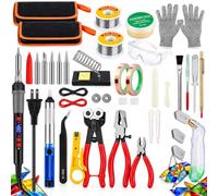 Kit de démarrage complet pour vitrail adulte | Fournitures de vitrail avec kit de fer à souder de 90 W, kit d'outils de coupe de verre et ensemble de coupe diamant pour