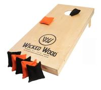 Kit de Démarrage Cornhole - Wicked Wood - Recommandé par l’ACL - 120x60 cm - Inclut 1 Planche & 2x4 Sacs - pour l’Extérieur