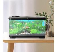 Kit de démarrage d'aquarium 15 l - Banc de poisson Arcryl avec lumières LED et pompe - Décoration de table rectangulaire pour aquarium d'eau douce et marine - Décoration de table pour Betta, poisson
