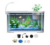 Kit de démarrage d'aquarium, Aquarium Betta pour débutants, Silencieux Clair, décoratif de Bureau pour Betta Terrapin Grenouille Aquatique Animaux