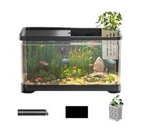 Aquarium, kits de démarrage d'aquarium, aquarium de poissons rouges, ensemble de démarrage d'aquarium avec panier, petit kit décoratif d'aquarium d'eau salée, aquariums polyvalents pour méduses, guppy