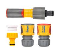 Hozelock Kit lance d'arrosage 3-en-1 Plus – Soft Grip antidérapant, 3 jets, raccords 12,5–15mm