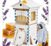 Kit De Démarrage De Boîtes De Ruche avec Fenêtre D'observation Et Bec Verseur À Miel, for Pollinisateurs De Jardin avec Combinaison De Protection Et Maison d'abeille Charpentière