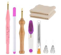 Kit de démarrage de broderie, 16 pièces, aiguilles à grand chas et aiguilles à boucher, aiguilles à poinçonner, pour travaux manuels, broderie, décoration pour débutants