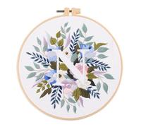 Kit de Démarrage de Broderie Abillyn Lettre Anglaise N et Fleurs Estampées avec Motif Imprimée Kits de Broderie au Point de Croix (Lettre N)