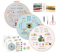 Kit De Démarrage De Broderie Kit Broderie Debutant Utilisé Pour Apprendre 28 Points Différents Broderie Point De Croix- Comp[IN234]