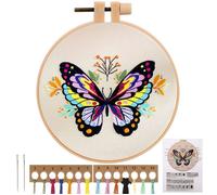 Kit de Démarrage de Broderie Papillons Kit de Broderie pour Adultes Débutant Point de Croix Complet DIY Cross S KIT OUVRAGE COUTURE