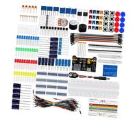 Kit de démarrage de circuit créatif avec platine d'expérimentation sans | Câbles multicolores, composants électroniques, carte d'alimentation pour la pratique du fabricant, petit projet