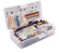 Kit de démarrage de composants électroniques avec 830 points d'attache pour platine d'expérience, résistance, condensateur, potentiomètre LED pour Arduino R3, outils pratiques durables pour améliorer