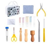 Kit de démarrage de feutrage à l'aiguille multicolore en laine - Outils de feutre inclus - Moule feutré - Fournitures de feutrage - Kits d'outils de feutrage à l'aiguille