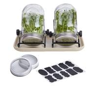Kit de démarrage de Germination de semences - Système de Verre buccal Large - Support en Acier Inoxydable - Kit de Croissance pour débutants - Jardin intérieur - pour Haricots de - Lentilles
