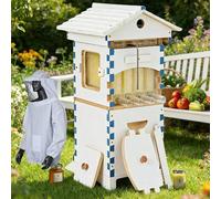 Kit De Démarrage De Ruche À Écoulement Automatique, Coffret Complet for Apiculture avec Fenêtre D'observation Et Bec Verseur À Miel for Un Entretien Facile, for Tous Les Niveaux D'apiculture