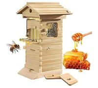 Kit de démarrage de ruche - Fournitures d'apiculture complète pour débutants, ruche à miel auto-fluide avec assemblage facile, extraction simplifiée du miel pour les apiculteurs de jardin