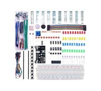 Kit de démarrage électronique basique avec tableau 830 points et bloc | Pour les projets compatibles Arduino : boîte de rangement en plastique, 140 câbles de démarrage, LED, résistances