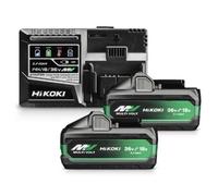 Kit de démarrage HIKOKI (2x batteries Multi-Volt BSL36B18 (18V-8.0Ah / 36V-4.0Ah) + chargeur rapide UC18YSL3) UC18YSL3WJZ