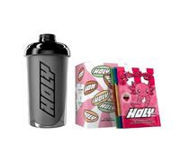 Kit de démarrage HOLY Milkshake - 3x5 variétés - avec vitamines B, C et D et arômes 100% naturels - sans sucre, sans caféine et végétalien - poudre pour milkshake hypocalorique, shaker inclus