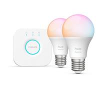 Kit de démarrage - Philips Hue - 1 Bridge - 2 ampoules A60 - Lumière blanche et colorée