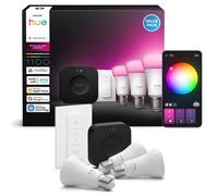 Kit de démarrage Philips Hue 3 ampoules E27 White and Color Ambiance 1100 lm avec pont et télécommande Blanc