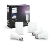 Kit de démarrage Philips Hue Blanc et couleur X3 E27 + Pont + Variateur Blanc G