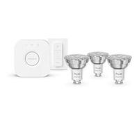 Kit de démarrage - PHILIPS HUE - Lumiere blanche et colorée ambiance -1 Bridge + 3 spots LED GU10 + 1 dimmer switch