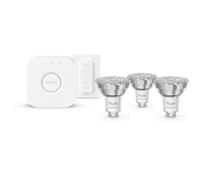Kit de démarrage - PHILIPS HUE - Lumière blanche et colorée ambiance -1 Bridge + 3 spots LED GU10 + 1 dimmer switch