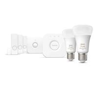 Kit de démarrage Philips Hue Secure avec capteurs de contact, détecteur de mouvement, 2 ampoules E27 et un Hue Bridge