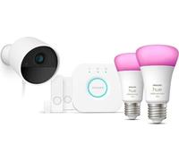 Kit de démarrage - Philips Hue - Secure - Inclus : 1 caméra filaire + 2 capteurs de contact + 2 ampoules connectées + 1 pont