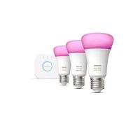 Kit de démarrage Philips Hue White and Color Ambiance 3 ampoules E27 1100 lm Bridge Blanc